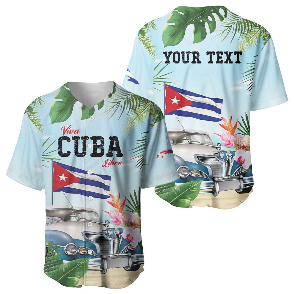 Personalized Viva Cuba Libre Baseball Jersey Libre Car Tropical Style - Wonder Print Shop