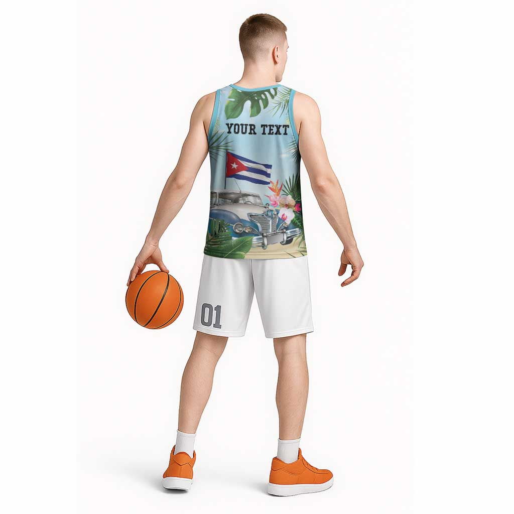 Personalized Viva Cuba Libre Basketball Jersey Libre Car Tropical Style - Wonder Print Shop
