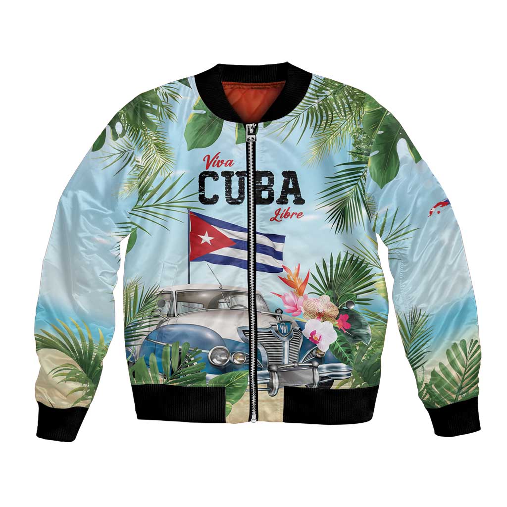 Personalized Viva Cuba Libre Bomber Jacket Libre Car Tropical Style - Wonder Print Shop