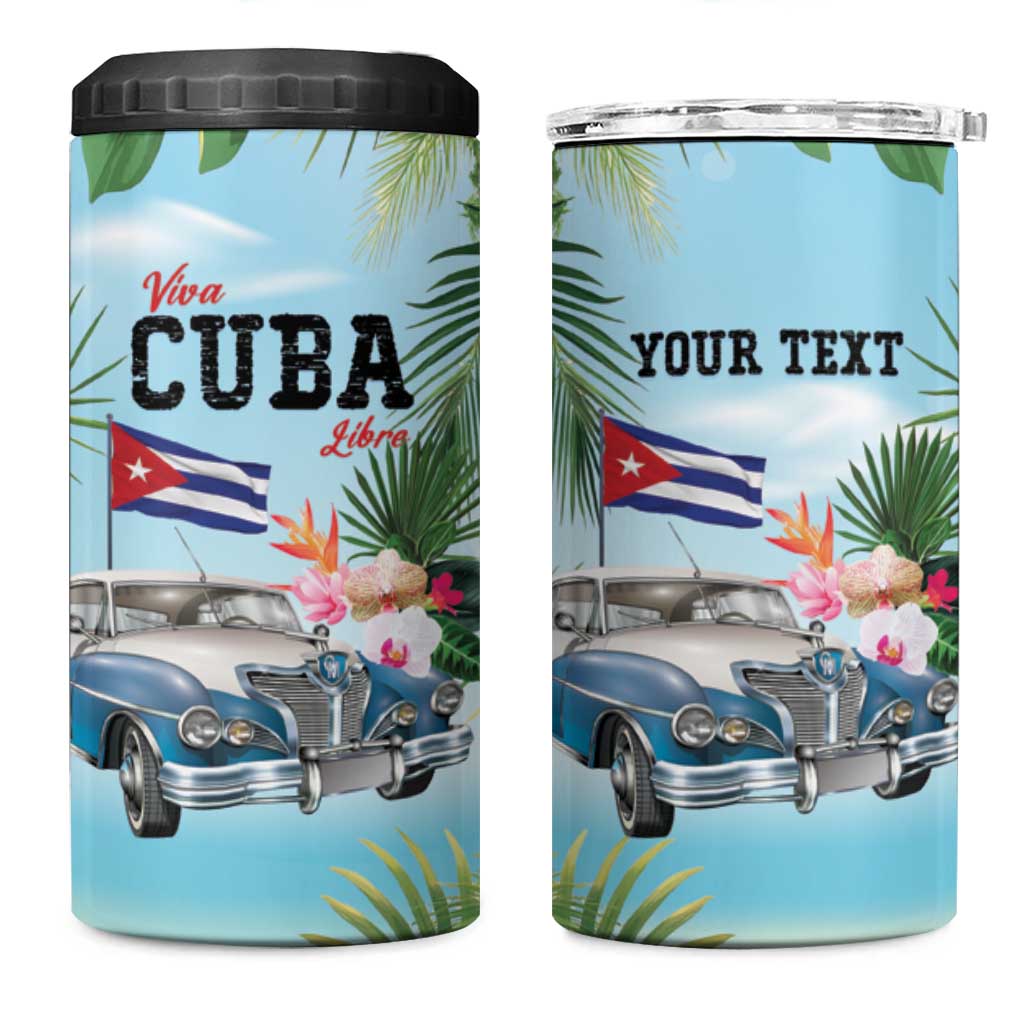 Personalized Viva Cuba Libre 4 in 1 Can Cooler Tumbler Libre Car Tropical Style - Wonder Print Shop