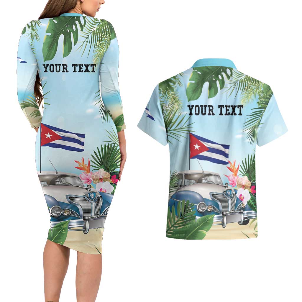 Personalized Viva Cuba Libre Couples Matching Long Sleeve Bodycon Dress and Hawaiian Shirt Libre Car Tropical Style - Wonder Print Shop