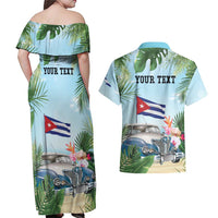 Personalized Viva Cuba Libre Couples Matching Off Shoulder Maxi Dress and Hawaiian Shirt Libre Car Tropical Style - Wonder Print Shop
