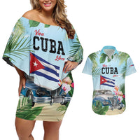 Personalized Viva Cuba Libre Couples Matching Off Shoulder Short Dress and Hawaiian Shirt Libre Car Tropical Style - Wonder Print Shop