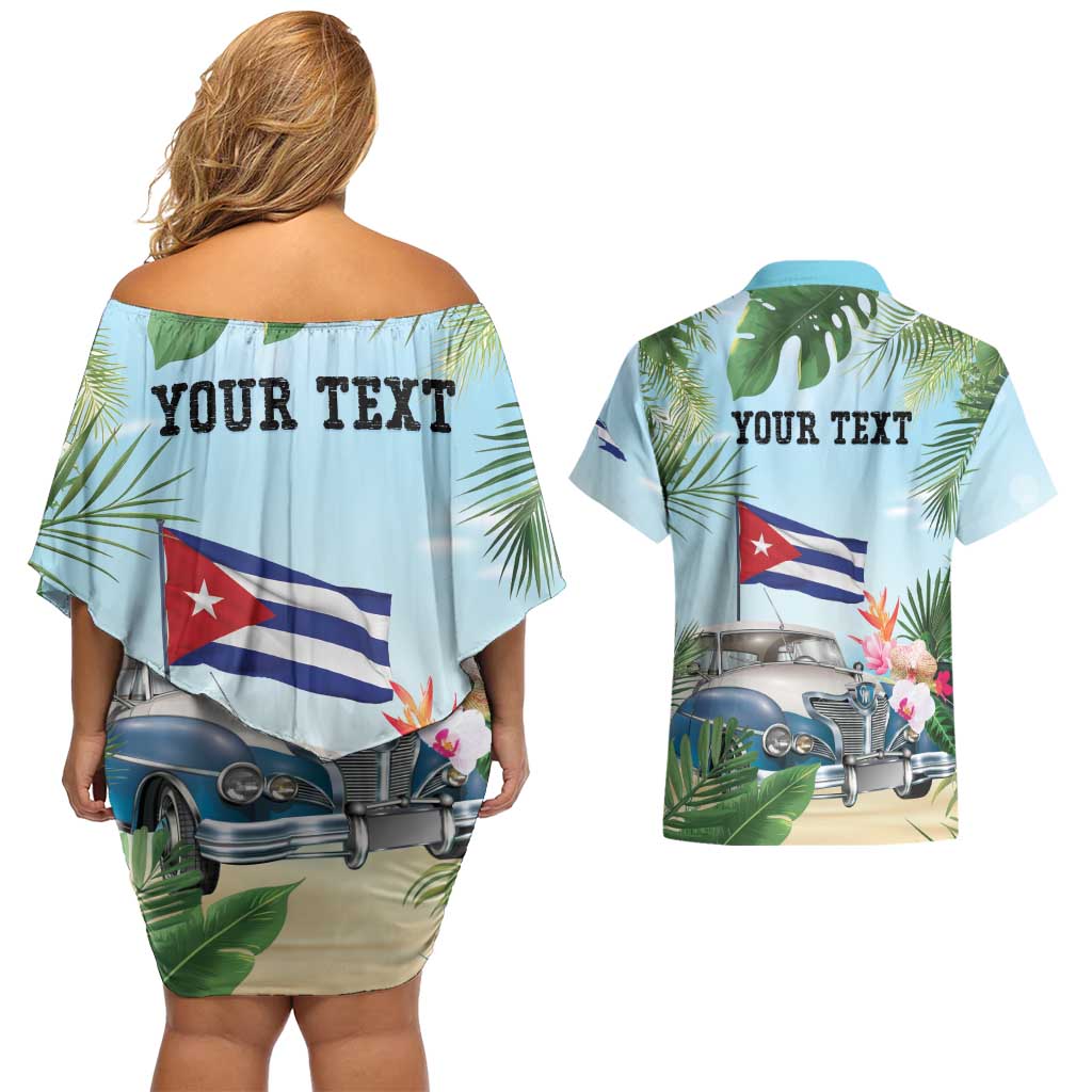 Personalized Viva Cuba Libre Couples Matching Off Shoulder Short Dress and Hawaiian Shirt Libre Car Tropical Style - Wonder Print Shop
