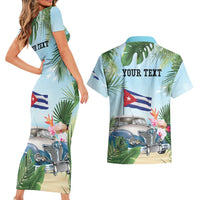 Personalized Viva Cuba Libre Couples Matching Short Sleeve Bodycon Dress and Hawaiian Shirt Libre Car Tropical Style - Wonder Print Shop