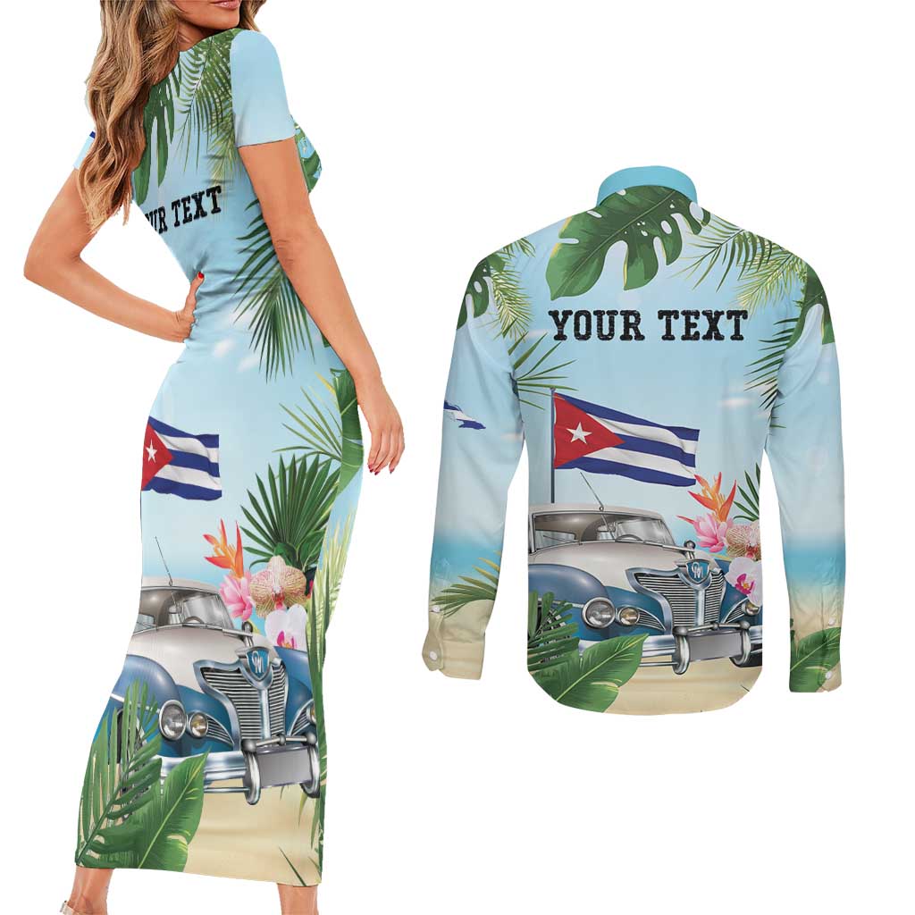 Personalized Viva Cuba Libre Couples Matching Short Sleeve Bodycon Dress and Long Sleeve Button Shirt Libre Car Tropical Style - Wonder Print Shop
