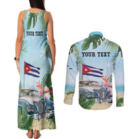 Personalized Viva Cuba Libre Couples Matching Tank Maxi Dress and Long Sleeve Button Shirt Libre Car Tropical Style - Wonder Print Shop