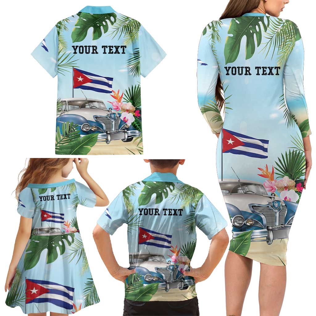 Personalized Viva Cuba Libre Family Matching Long Sleeve Bodycon Dress and Hawaiian Shirt Libre Car Tropical Style - Wonder Print Shop