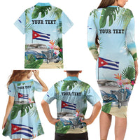 Personalized Viva Cuba Libre Family Matching Long Sleeve Bodycon Dress and Hawaiian Shirt Libre Car Tropical Style - Wonder Print Shop