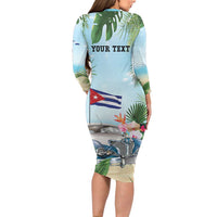 Personalized Viva Cuba Libre Family Matching Long Sleeve Bodycon Dress and Hawaiian Shirt Libre Car Tropical Style - Wonder Print Shop