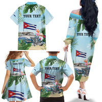 Personalized Viva Cuba Libre Family Matching Off The Shoulder Long Sleeve Dress and Hawaiian Shirt Libre Car Tropical Style - Wonder Print Shop