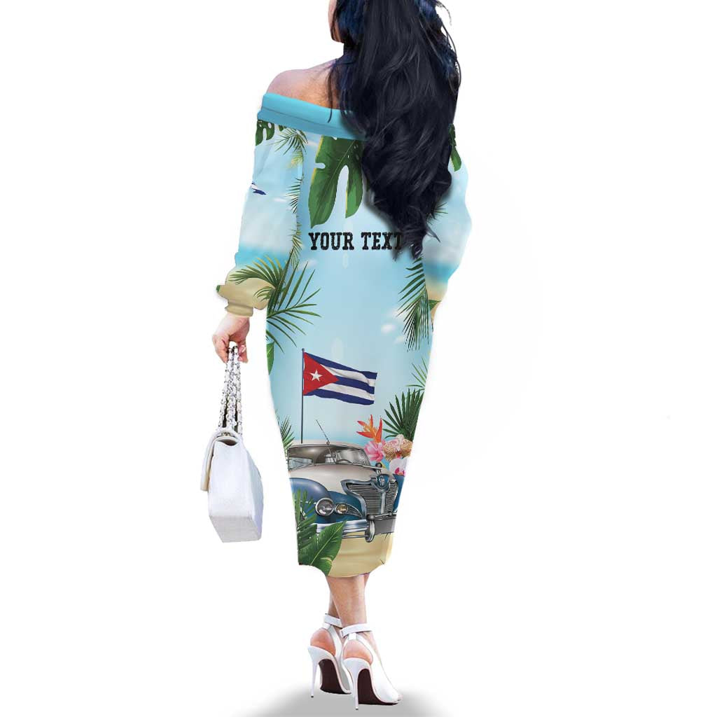 Personalized Viva Cuba Libre Family Matching Off The Shoulder Long Sleeve Dress and Hawaiian Shirt Libre Car Tropical Style - Wonder Print Shop