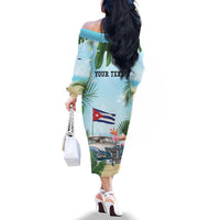 Personalized Viva Cuba Libre Family Matching Off The Shoulder Long Sleeve Dress and Hawaiian Shirt Libre Car Tropical Style - Wonder Print Shop