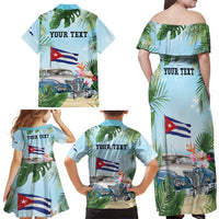 Personalized Viva Cuba Libre Family Matching Off Shoulder Maxi Dress and Hawaiian Shirt Libre Car Tropical Style - Wonder Print Shop