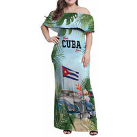 Personalized Viva Cuba Libre Family Matching Off Shoulder Maxi Dress and Hawaiian Shirt Libre Car Tropical Style - Wonder Print Shop