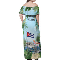 Personalized Viva Cuba Libre Family Matching Off Shoulder Maxi Dress and Hawaiian Shirt Libre Car Tropical Style - Wonder Print Shop