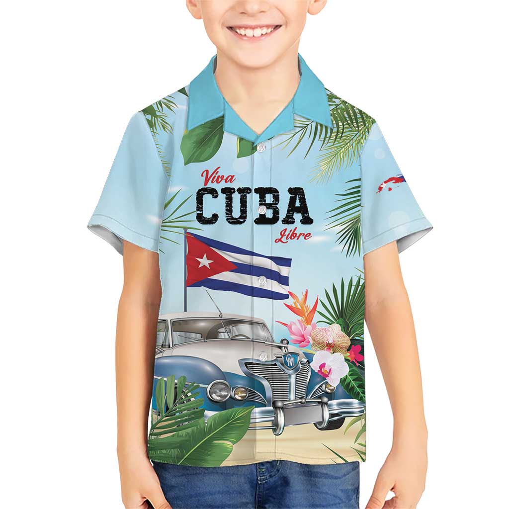 Personalized Viva Cuba Libre Family Matching Off Shoulder Maxi Dress and Hawaiian Shirt Libre Car Tropical Style - Wonder Print Shop