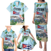 Personalized Viva Cuba Libre Family Matching Puletasi and Hawaiian Shirt Libre Car Tropical Style - Wonder Print Shop