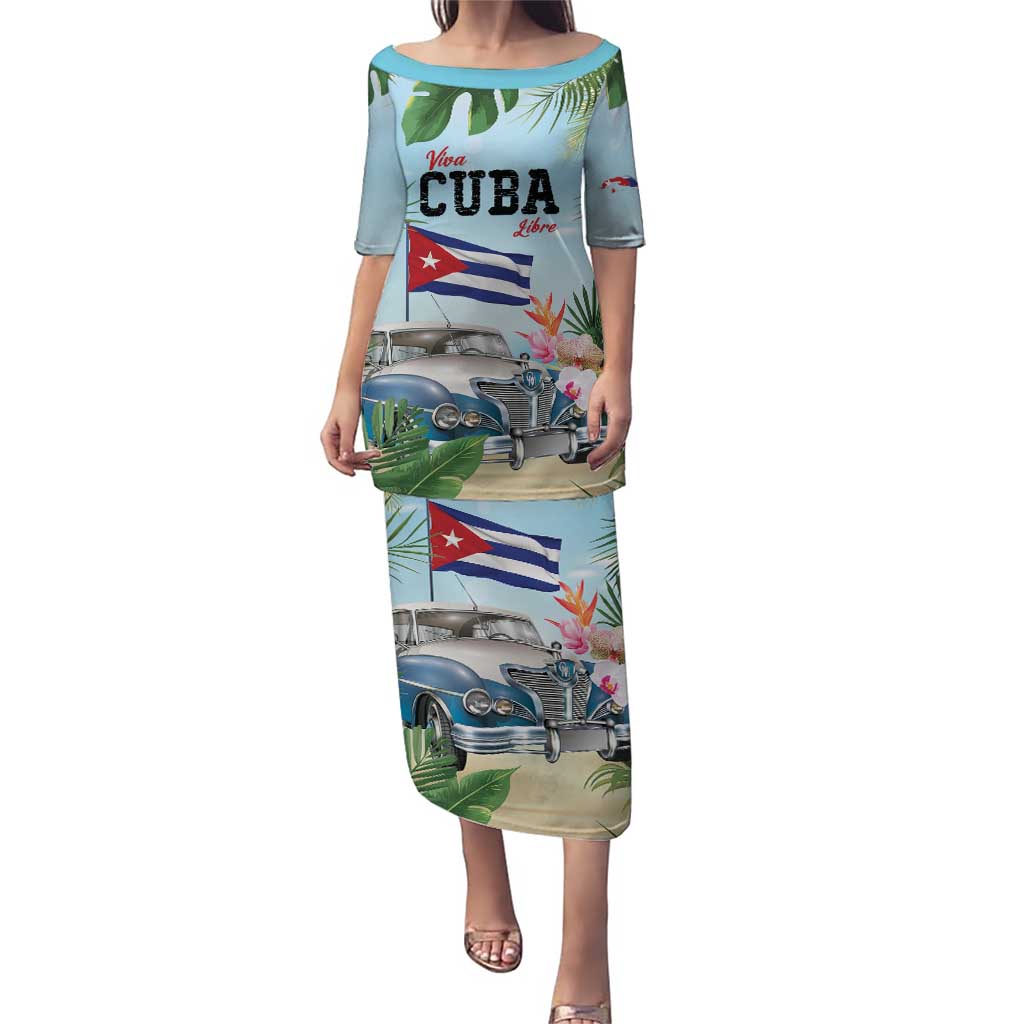 Personalized Viva Cuba Libre Family Matching Puletasi and Hawaiian Shirt Libre Car Tropical Style - Wonder Print Shop