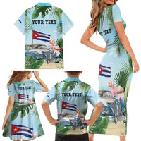 Personalized Viva Cuba Libre Family Matching Short Sleeve Bodycon Dress and Hawaiian Shirt Libre Car Tropical Style - Wonder Print Shop