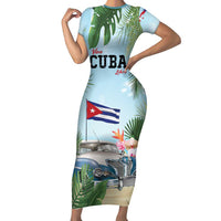 Personalized Viva Cuba Libre Family Matching Short Sleeve Bodycon Dress and Hawaiian Shirt Libre Car Tropical Style - Wonder Print Shop