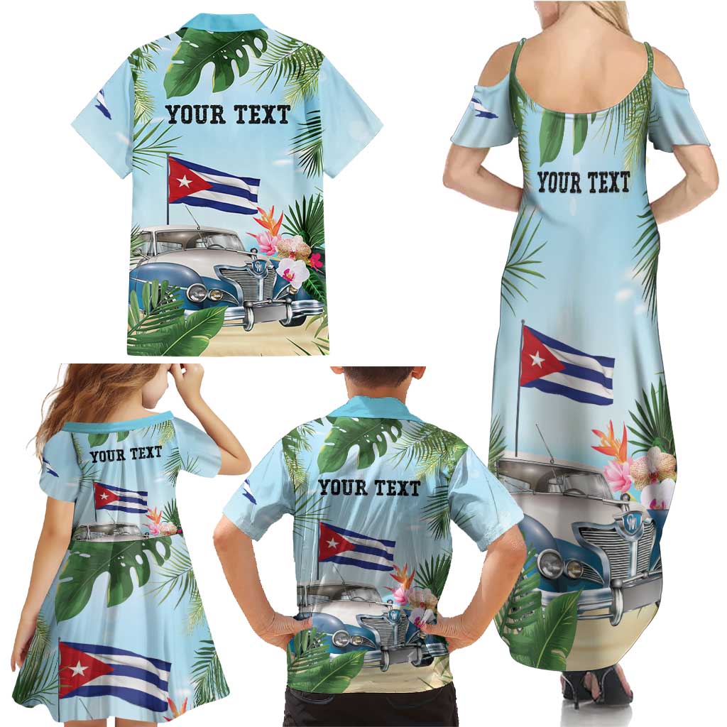 Personalized Viva Cuba Libre Family Matching Summer Maxi Dress and Hawaiian Shirt Libre Car Tropical Style - Wonder Print Shop