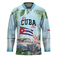 Personalized Viva Cuba Libre Hockey Jersey Libre Car Tropical Style - Wonder Print Shop