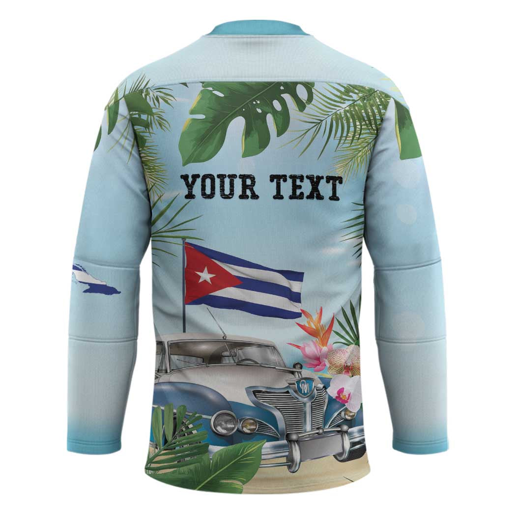 Personalized Viva Cuba Libre Hockey Jersey Libre Car Tropical Style - Wonder Print Shop