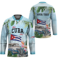Personalized Viva Cuba Libre Hockey Jersey Libre Car Tropical Style - Wonder Print Shop