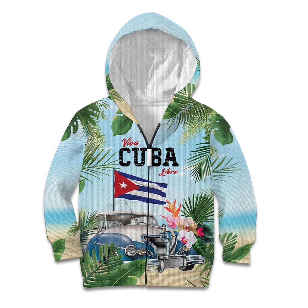 Personalized Viva Cuba Libre Kid Hoodie Libre Car Tropical Style - Wonder Print Shop