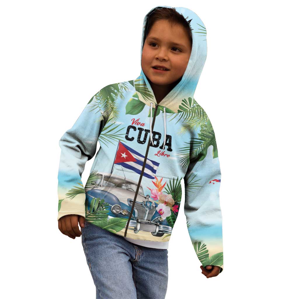 Personalized Viva Cuba Libre Kid Hoodie Libre Car Tropical Style - Wonder Print Shop