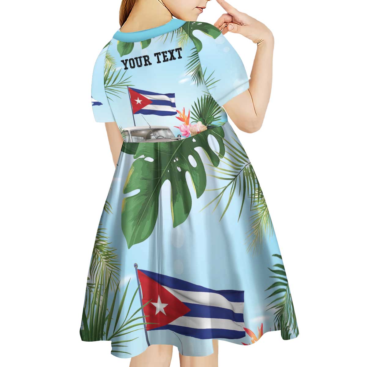 Personalized Viva Cuba Libre Kid Short Sleeve Dress Libre Car Tropical Style - Wonder Print Shop
