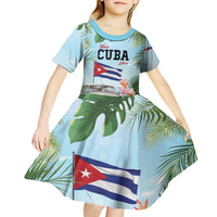 Personalized Viva Cuba Libre Kid Short Sleeve Dress Libre Car Tropical Style - Wonder Print Shop
