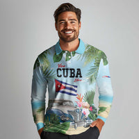 Personalized Viva Cuba Libre Long Sleeve Polo Shirt Libre Car Tropical Style - Wonder Print Shop