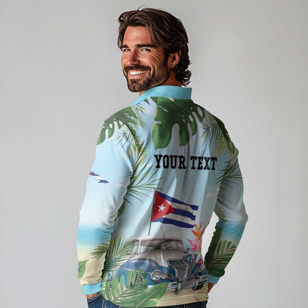 Personalized Viva Cuba Libre Long Sleeve Polo Shirt Libre Car Tropical Style - Wonder Print Shop