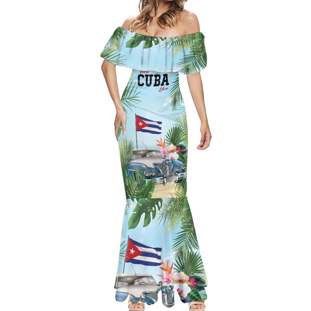 Personalized Viva Cuba Libre Mermaid Dress Libre Car Tropical Style - Wonder Print Shop