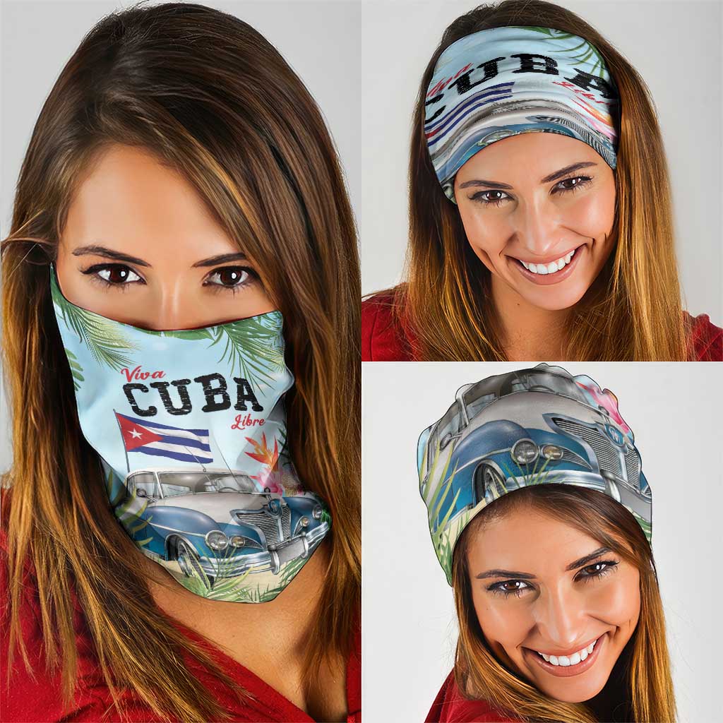 Viva Cuba Libre Neck Gaiter Libre Car Tropical Style - Wonder Print Shop
