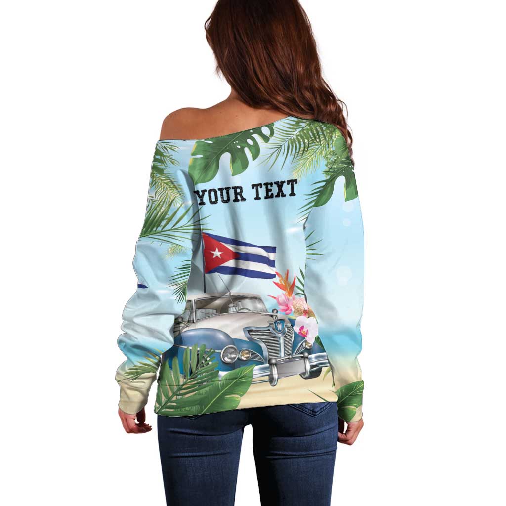 Personalized Viva Cuba Libre Off Shoulder Sweater Libre Car Tropical Style - Wonder Print Shop