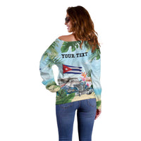 Personalized Viva Cuba Libre Off Shoulder Sweater Libre Car Tropical Style - Wonder Print Shop