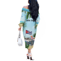 Personalized Viva Cuba Libre Off The Shoulder Long Sleeve Dress Libre Car Tropical Style - Wonder Print Shop