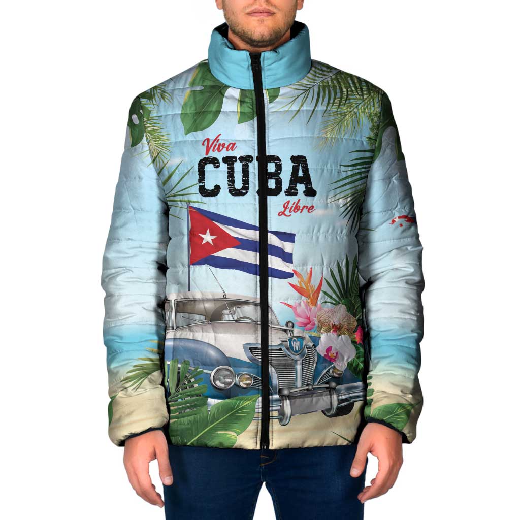Personalized Viva Cuba Libre Padded Jacket Libre Car Tropical Style - Wonder Print Shop