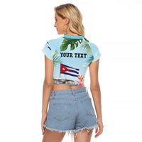 Personalized Viva Cuba Libre Raglan Cropped T Shirt Libre Car Tropical Style - Wonder Print Shop