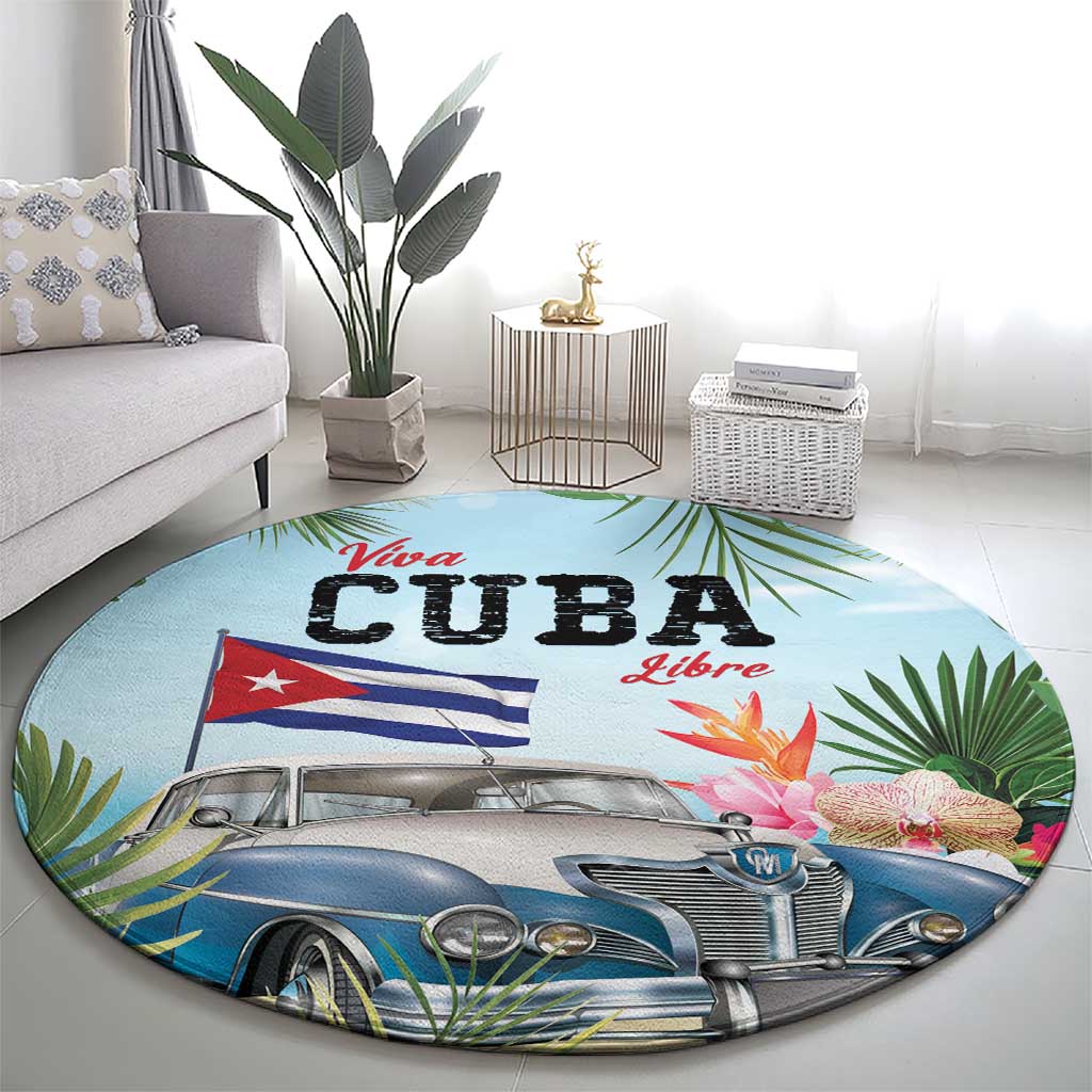 Viva Cuba Libre Round Carpet Libre Car Tropical Style - Wonder Print Shop