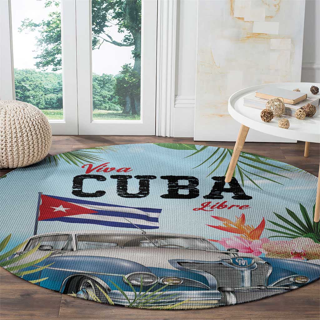 Viva Cuba Libre Round Carpet Libre Car Tropical Style - Wonder Print Shop