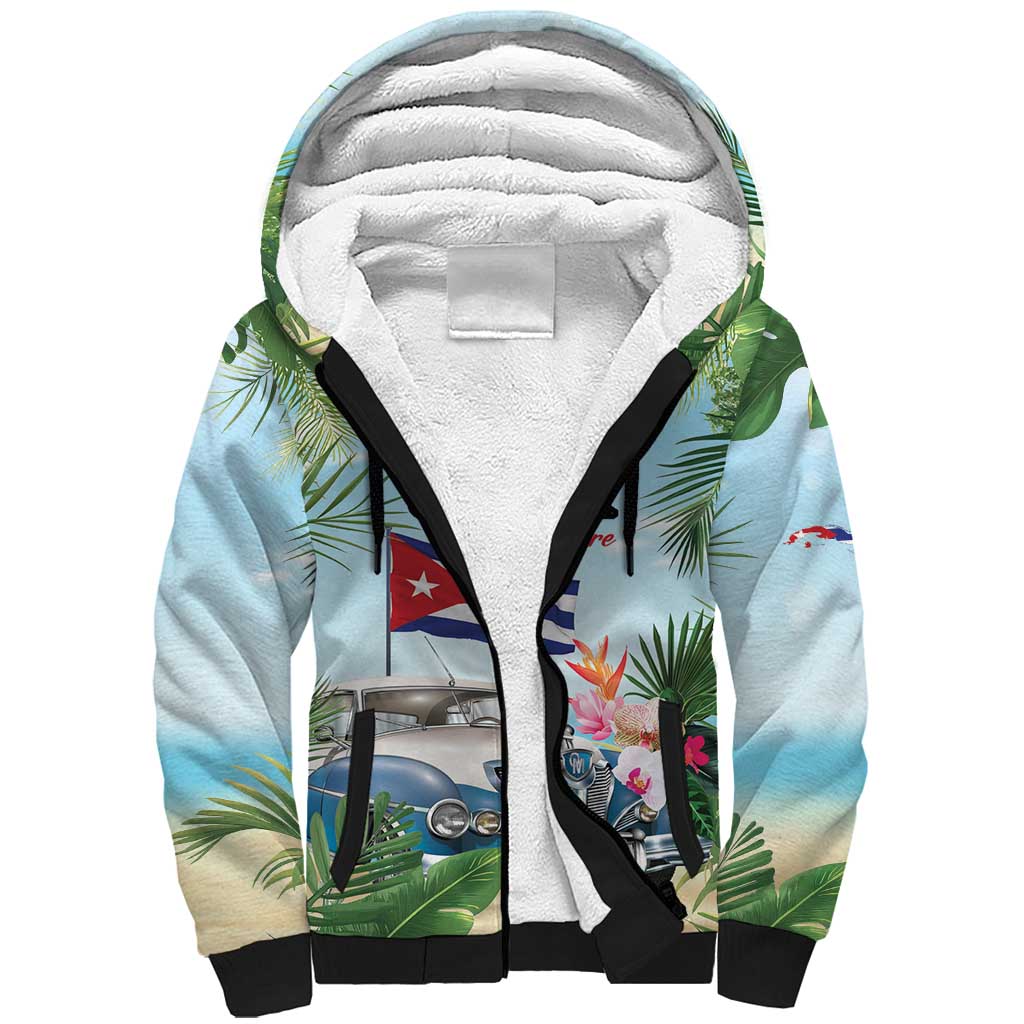 Personalized Viva Cuba Libre Sherpa Hoodie Libre Car Tropical Style - Wonder Print Shop