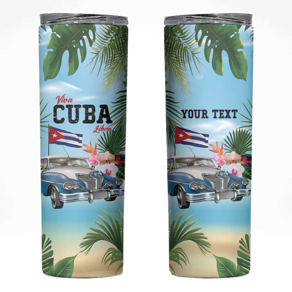 Personalized Viva Cuba Libre Skinny Tumbler Libre Car Tropical Style - Wonder Print Shop