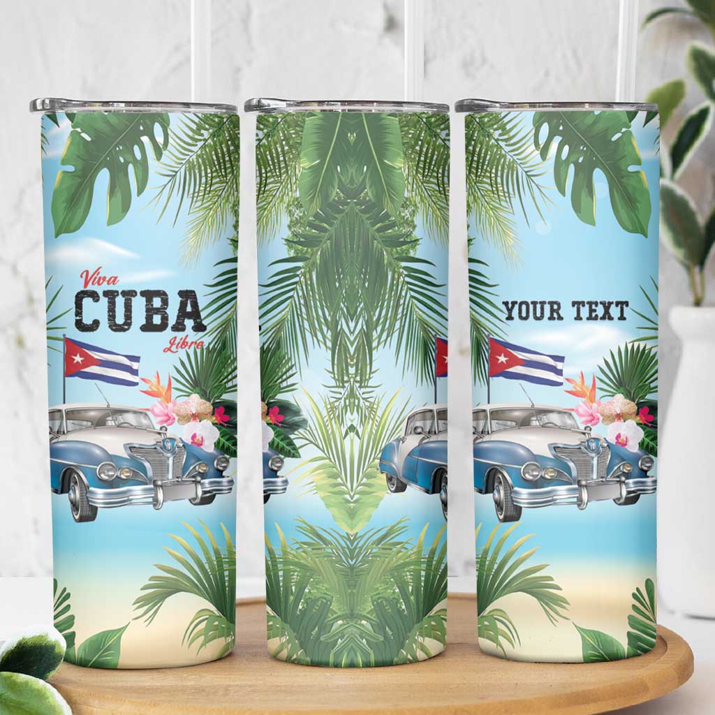 Personalized Viva Cuba Libre Skinny Tumbler Libre Car Tropical Style - Wonder Print Shop
