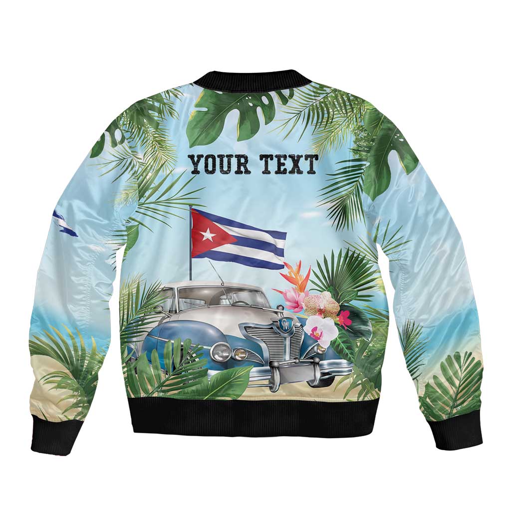 Personalized Viva Cuba Libre Sleeve Zip Bomber Jacket Libre Car Tropical Style - Wonder Print Shop