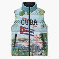 Personalized Viva Cuba Libre Sleeveless Puffer Jacket Libre Car Tropical Style - Wonder Print Shop