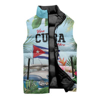 Personalized Viva Cuba Libre Sleeveless Puffer Jacket Libre Car Tropical Style - Wonder Print Shop